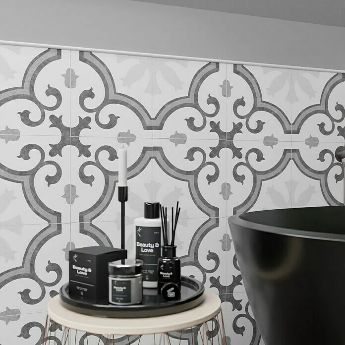 BAUHAUS Feinsteinzeugfliese Vintage Lacour 25 X 25 Cm, Schwarz/Grau/Weiß, Matt 5 BAUHAUS Feinsteinzeugfliese Vintage Lacour 25 X 25 Cm, Schwarz/Grau/Weiß, Matt – Bild 5