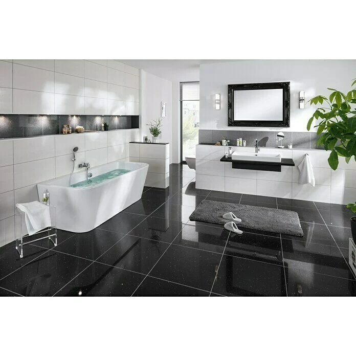 BAUHAUS Spiegelquarz-Kompositstein 60 X 60 Cm, Schwarz, Glänzend 3 BAUHAUS Spiegelquarz-Kompositstein 60 X 60 Cm, Schwarz, Glänzend – Bild 3