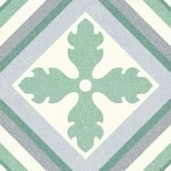 BAUHAUS Feinsteinzeugfliese Vintage Rivera St. Tropez 25 X 25 Cm, Weiß/Grau/Grün, Matt