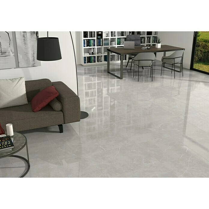 BAUHAUS Feinsteinzeugfliese Clermont 30 X 60 Cm, Hellgrau, Glänzend 3 BAUHAUS Feinsteinzeugfliese Clermont 30 X 60 Cm, Hellgrau, Glänzend – Bild 3
