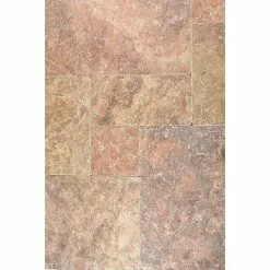 BAUHAUS Antikmarmor Travertin Rosso Römischer Verband 6 -tlg., Rotbraun, Matt