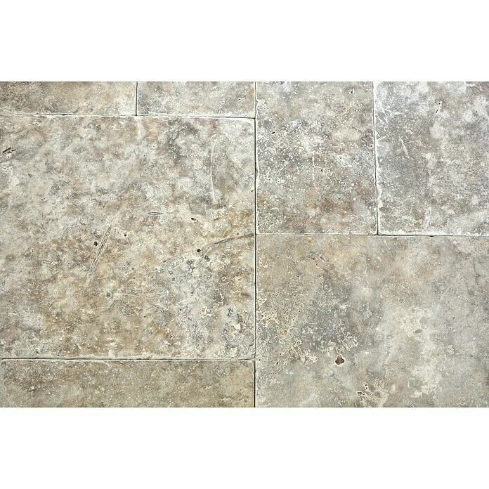 BAUHAUS Antikmarmor Travertin Silver Römischer Verband 6 -tlg., Silber, Matt 2 BAUHAUS Antikmarmor Travertin Silver Römischer Verband 6 -tlg., Silber, Matt – Bild 2