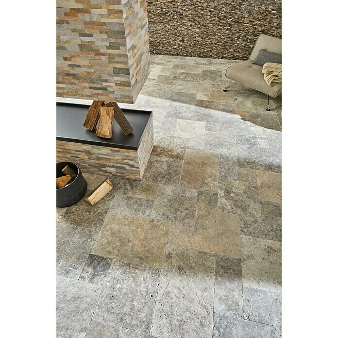 BAUHAUS Antikmarmor Travertin Silver Römischer Verband 6 -tlg., Silber, Matt 5 BAUHAUS Antikmarmor Travertin Silver Römischer Verband 6 -tlg., Silber, Matt – Bild 5