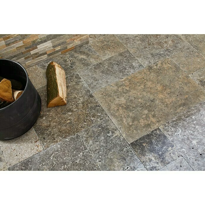 BAUHAUS Antikmarmor Travertin Silver Römischer Verband 6 -tlg., Silber, Matt 6 BAUHAUS Antikmarmor Travertin Silver Römischer Verband 6 -tlg., Silber, Matt – Bild 6