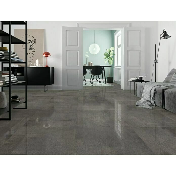 BAUHAUS Feinsteinzeugfliese One 74,5 X 74,5 Cm, Anthrazit, Schimmernd 2 BAUHAUS Feinsteinzeugfliese One 74,5 X 74,5 Cm, Anthrazit, Schimmernd – Bild 2