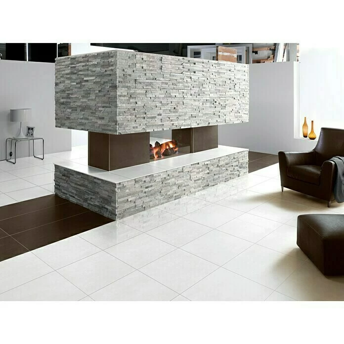 BAUHAUS Feinsteinzeugfliese Glacier 60 X 60 Cm, Weiß, Glänzend 3 BAUHAUS Feinsteinzeugfliese Glacier 60 X 60 Cm, Weiß, Glänzend – Bild 3