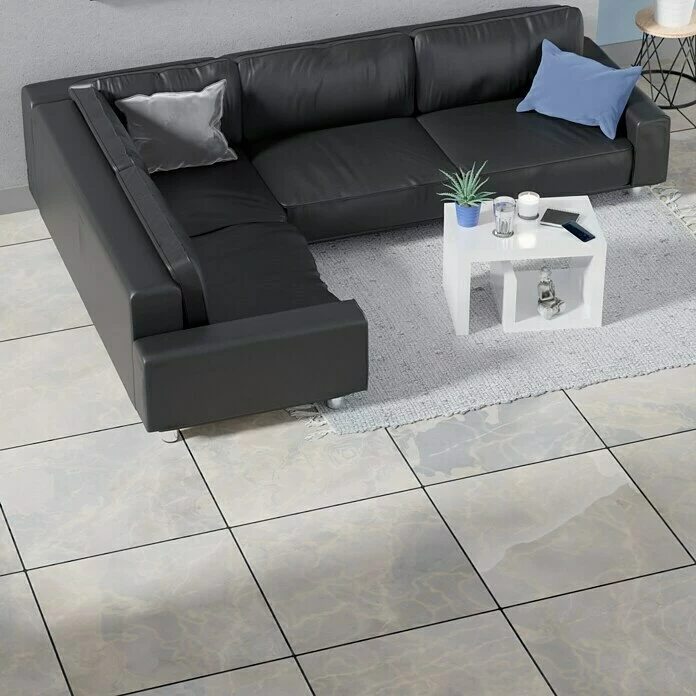 BAUHAUS Feinsteinzeugfliese Nairobi Perla 80 X 80 Cm, Grau, Glänzend 2 BAUHAUS Feinsteinzeugfliese Nairobi Perla 80 X 80 Cm, Grau, Glänzend – Bild 2