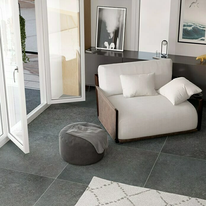 BAUHAUS Feinsteinzeugfliese Erawan Negro 100 X 100 Cm, Matt 3 BAUHAUS Feinsteinzeugfliese Erawan Negro 100 X 100 Cm, Matt – Bild 3