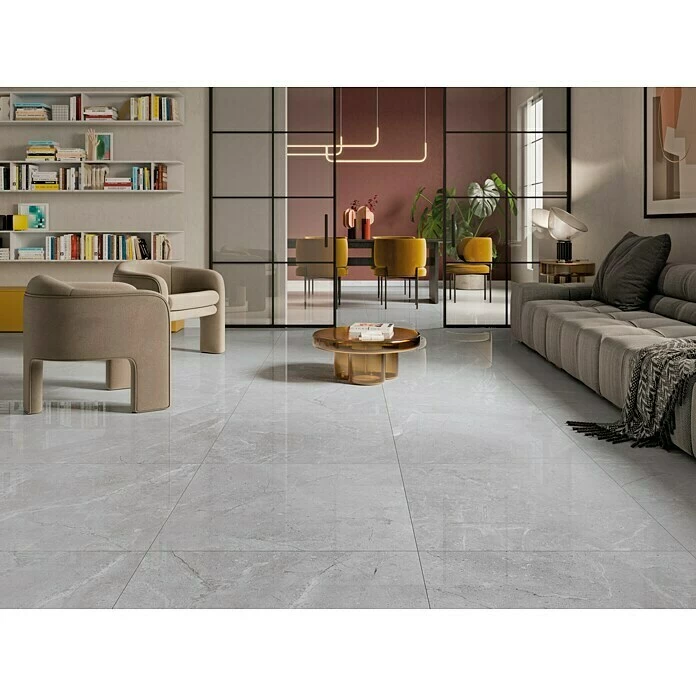 BAUHAUS Feinsteinzeugfliese Tibet 74,5 X 74,5 Cm, Weiß/Grau, Glänzend 6 BAUHAUS Feinsteinzeugfliese Tibet 74,5 X 74,5 Cm, Weiß/Grau, Glänzend – Bild 6