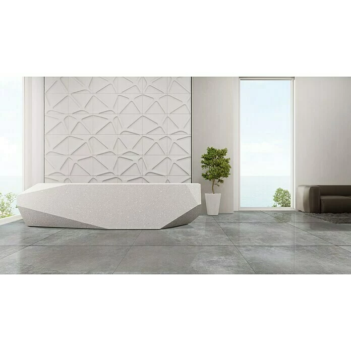 BAUHAUS Feinsteinzeugfliese Luna Gris 120 X 240 Cm, Grau, Schimmernd 3 BAUHAUS Feinsteinzeugfliese Luna Gris 120 X 240 Cm, Grau, Schimmernd – Bild 3