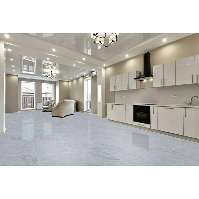 BAUHAUS Feinsteinzeugfliese Geostone 80 X 80 Cm, Grau, Glänzend 5 BAUHAUS Feinsteinzeugfliese Geostone 80 X 80 Cm, Grau, Glänzend – Bild 5