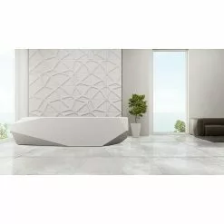 BAUHAUS Feinsteinzeugfliese Luna Bianco 120 X 120 Cm, Weiß/Grau, Glänzend -Angebote Fliesen Store 12 2085