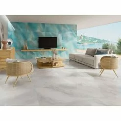 BAUHAUS Feinsteinzeugfliese Hydra Aqua 59,8 X 119,8 Cm, Blau, Glänzend -Angebote Fliesen Store 12 2119