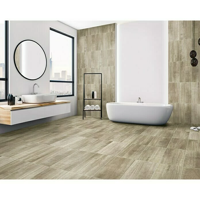 BAUHAUS Steingutfliese Wave 30 X 60 Cm, Grau, Matt 2 BAUHAUS Steingutfliese Wave 30 X 60 Cm, Grau, Matt – Bild 2