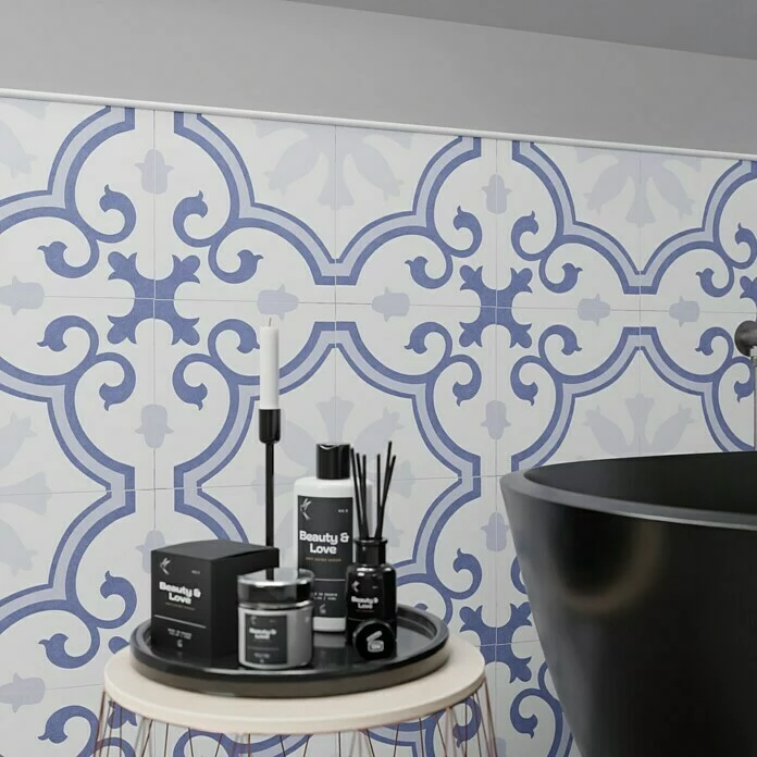 BAUHAUS Feinsteinzeugfliese Vintage Lacour 25 X 25 Cm, Weiß/Blau/Grau, Matt 5 BAUHAUS Feinsteinzeugfliese Vintage Lacour 25 X 25 Cm, Weiß/Blau/Grau, Matt – Bild 5