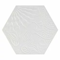 BAUHAUS Feinsteinzeugfliese Hexagon Gaudi White 22 X 25 Cm, Weiß, Matt