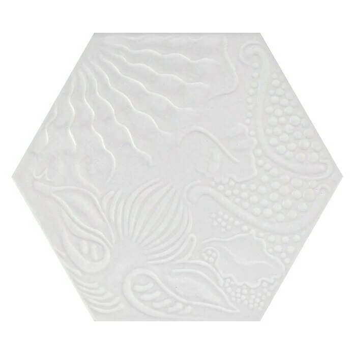 BAUHAUS Feinsteinzeugfliese Hexagon Gaudi White 22 X 25 Cm, Weiß, Matt 1 BAUHAUS Feinsteinzeugfliese Hexagon Gaudi White 22 X 25 Cm, Weiß, Matt
