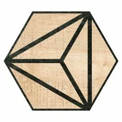 BAUHAUS Feinsteinzeugfliese Hexagon Tribeca Beige 22 X 25 Cm, Schwarz/Beige, Matt