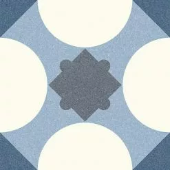 BAUHAUS Feinsteinzeugfliese Vintage Rivera Cannes 25 X 25 Cm, Weiß/Blau/Grau, Matt