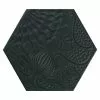 BAUHAUS Feinsteinzeugfliese Hexagon Gaudi Black 22 X 25 Cm, Schwarz, Matt