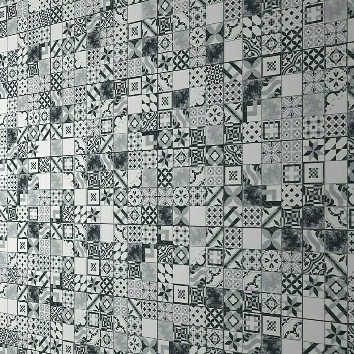 BAUHAUS Feinsteinzeugfliese Vintage Barcelona Medina 25 X 25 Cm, Schwarz/Grau/Weiß, Matt 2 BAUHAUS Feinsteinzeugfliese Vintage Barcelona Medina 25 X 25 Cm, Schwarz/Grau/Weiß, Matt – Bild 2