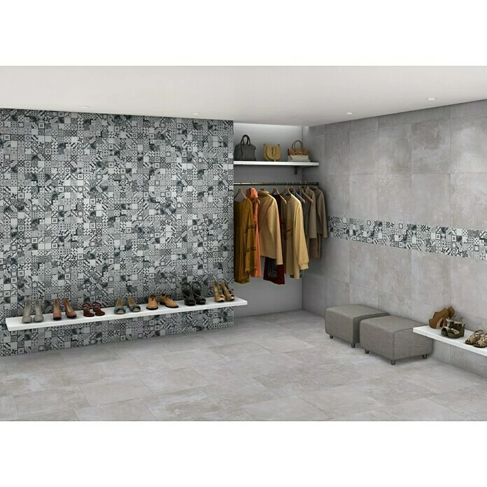 BAUHAUS Feinsteinzeugfliese Vintage Barcelona Medina 25 X 25 Cm, Schwarz/Grau/Weiß, Matt 3 BAUHAUS Feinsteinzeugfliese Vintage Barcelona Medina 25 X 25 Cm, Schwarz/Grau/Weiß, Matt – Bild 3