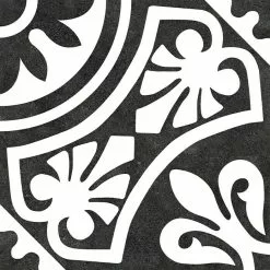 BAUHAUS Feinsteinzeugfliese Vintage Tiena 25 X 25 Cm, Schwarz/Weiß, Matt