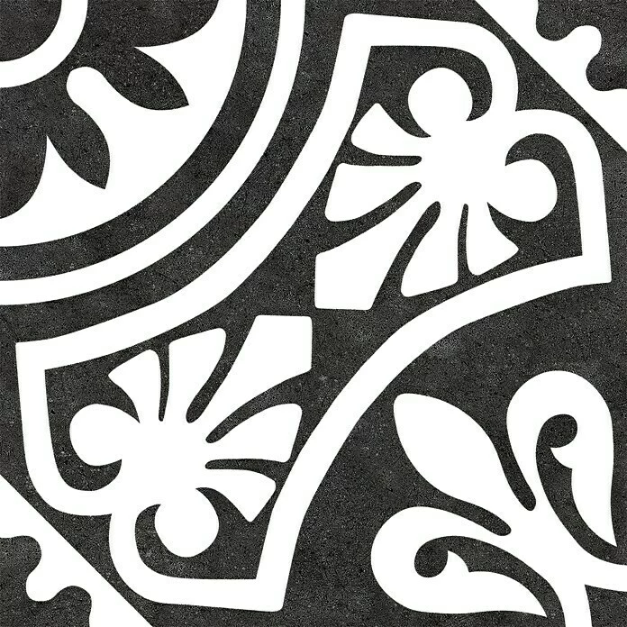 BAUHAUS Feinsteinzeugfliese Vintage Tiena 25 X 25 Cm, Schwarz/Weiß, Matt 1 BAUHAUS Feinsteinzeugfliese Vintage Tiena 25 X 25 Cm, Schwarz/Weiß, Matt