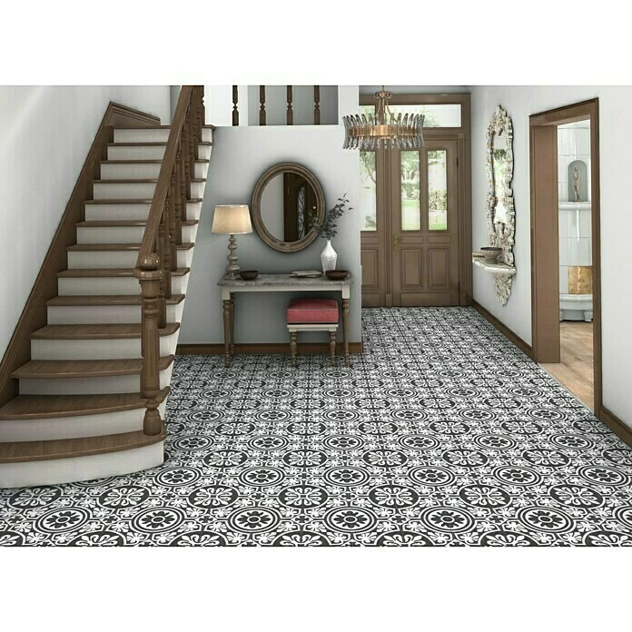 BAUHAUS Feinsteinzeugfliese Vintage Tiena 25 X 25 Cm, Schwarz/Weiß, Matt 3 BAUHAUS Feinsteinzeugfliese Vintage Tiena 25 X 25 Cm, Schwarz/Weiß, Matt – Bild 3