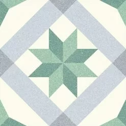 BAUHAUS Feinsteinzeugfliese Vintage Rivera Menton 25 X 25 Cm, Weiß/Grau/Grün, Matt