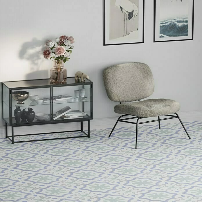 BAUHAUS Feinsteinzeugfliese Vintage Lacour 25 X 25 Cm, Weiß/Grün/Blau/Grau, Matt 2 BAUHAUS Feinsteinzeugfliese Vintage Lacour 25 X 25 Cm, Weiß/Grün/Blau/Grau, Matt – Bild 2