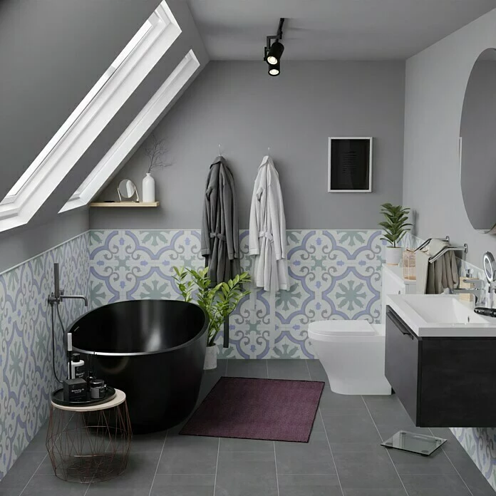 BAUHAUS Feinsteinzeugfliese Vintage Lacour 25 X 25 Cm, Weiß/Grün/Blau/Grau, Matt 3 BAUHAUS Feinsteinzeugfliese Vintage Lacour 25 X 25 Cm, Weiß/Grün/Blau/Grau, Matt – Bild 3