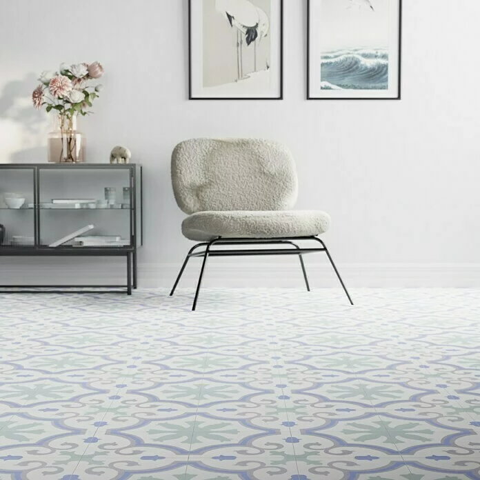 BAUHAUS Feinsteinzeugfliese Vintage Lacour 25 X 25 Cm, Weiß/Grün/Blau/Grau, Matt 5 BAUHAUS Feinsteinzeugfliese Vintage Lacour 25 X 25 Cm, Weiß/Grün/Blau/Grau, Matt – Bild 5