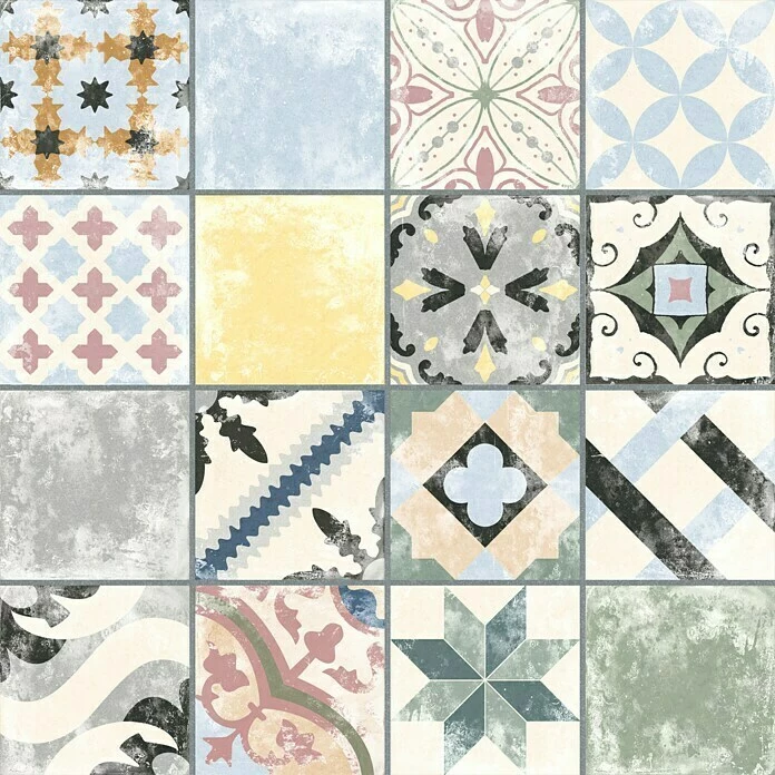 BAUHAUS Feinsteinzeugfliese Vintage Barcelona Medina 25 X 25 Cm, Multicolor, Matt 1 BAUHAUS Feinsteinzeugfliese Vintage Barcelona Medina 25 X 25 Cm, Multicolor, Matt