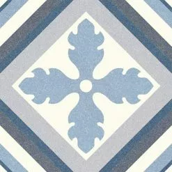 BAUHAUS Feinsteinzeugfliese Vintage Rivera St. Tropez 25 X 25 Cm, Weiß/Blau/Grau, Matt