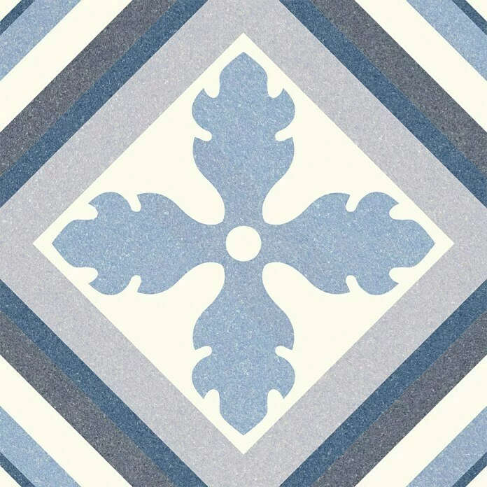 BAUHAUS Feinsteinzeugfliese Vintage Rivera St. Tropez 25 X 25 Cm, Weiß/Blau/Grau, Matt 1 BAUHAUS Feinsteinzeugfliese Vintage Rivera St. Tropez 25 X 25 Cm, Weiß/Blau/Grau, Matt