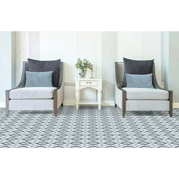 BAUHAUS Feinsteinzeugfliese Vintage Rivera St. Tropez 25 X 25 Cm, Weiß/Blau/Grau, Matt 2 BAUHAUS Feinsteinzeugfliese Vintage Rivera St. Tropez 25 X 25 Cm, Weiß/Blau/Grau, Matt – Bild 2