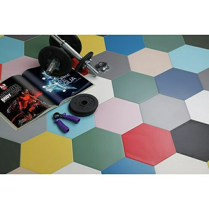 BAUHAUS Feinsteinzeugfliese Hexagon Basic Ducados 22 X 25 Cm, Dunkelblau, Matt 2 BAUHAUS Feinsteinzeugfliese Hexagon Basic Ducados 22 X 25 Cm, Dunkelblau, Matt – Bild 2