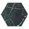 BAUHAUS Feinsteinzeugfliese Hexagon Marquina 25 X 22 Cm, Schwarz, Matt