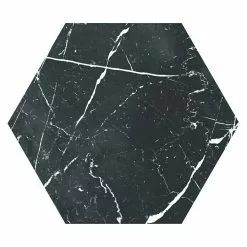 BAUHAUS Feinsteinzeugfliese Hexagon Marquina 25 X 22 Cm, Schwarz, Matt