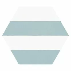 BAUHAUS Feinsteinzeugfliese Hexagon Porto Capri Aqua 22 X 25 Cm, Hellblau/Weiß, Matt