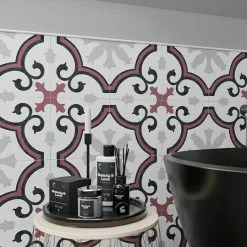 BAUHAUS Feinsteinzeugfliese Vintage Lacour 25 X 25 Cm, Schwarz/Weiß/Grau/Rot, Matt -Angebote Fliesen Store 12 2324