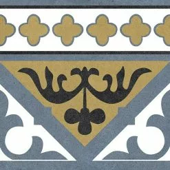 BAUHAUS Fliesenbordüre Versalles 25 X 25 Cm, Blau/Weiß/Schwarz/Braun, Matt