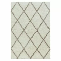 BAUHAUS Hochflorteppich Alvor 3401 Cream, 340 X 240 Cm, 100% Polypropylen