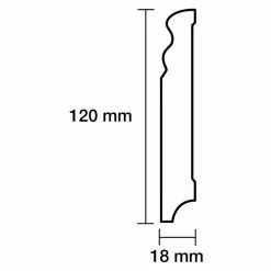 BAUHAUS Sockelleiste Weiß, 2,4 M X 18 Mm X 120 Mm, Profiliert -Angebote Fliesen Store 12 2560