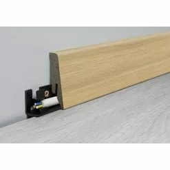 BAUHAUS LOGOCLIC Aquaprotect Sockelleiste K58 Sunset Oak 2,6 M X 18 Mm X 58 Mm, Gerade