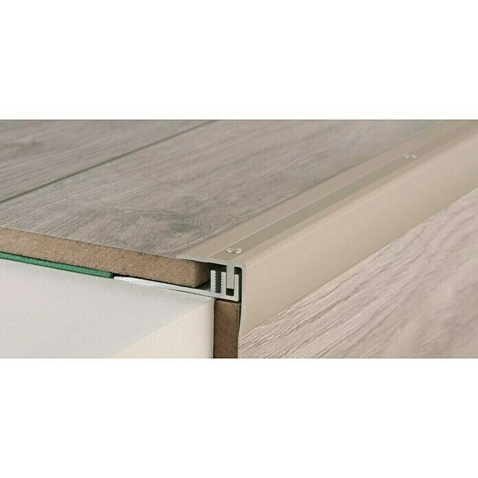 BAUHAUS LOGOCLIC Treppenkantenprofil 229 Edelstahl Matt, 1 M X 27,7 Mm X 27 Mm, Montageart: Schrauben 1 BAUHAUS LOGOCLIC Treppenkantenprofil 229 Edelstahl Matt, 1 M X 27,7 Mm X 27 Mm, Montageart: Schrauben