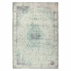 BAUHAUS Kayoom Kurzflorteppich Vintage Elfenbein/Türkis, 290 X 200 Cm, 100 % Polyacryl