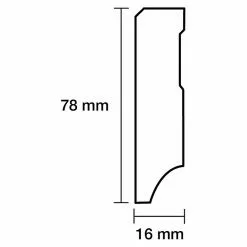 BAUHAUS Sockelleiste Weiß, 2,4 M X 16 Mm X 78 Mm, Gerade, MDF -Angebote Fliesen Store 12 2780