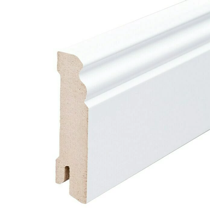 BAUHAUS Sockelleiste Weiß, 2,44 M X 1,8 Cm X 9,6 Cm, Profiliert 1 BAUHAUS Sockelleiste Weiß, 2,44 M X 1,8 Cm X 9,6 Cm, Profiliert